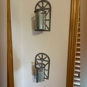 Set of 2 Wall Candle Holder with Candle